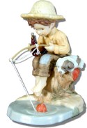 Coke Boy Fishing Figurine