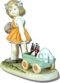 Coke Girl & Wagon Figurine